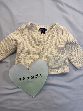 GAP Baby Ivory Knit Cardigan sweater
